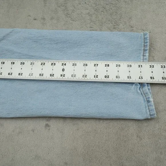 Tommy Jeans Mens Size 36x32 Blue Relaxed Straight Stretch Light Wash Distressed - Picture 7 of 16